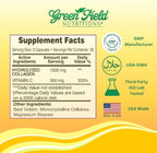 Greenfield Nutritions - Halal Collagen Peptides 1500 mg Type I & III, with Vitamin C 300 mg for Better Absorption, Anti-Aging Formula for Hair, Skin, Nails & Joints, Halal Vitamins, 90 Capsules