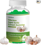 Odorless Aged Garlic Extract Gummies,7500mg Garlic,2 Years Aged Garlic Extract,Grown Allium Sativum Bulb,Potent Antioxidant Supplement,Immune Support,Heart Health,Green Apple Flavor