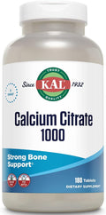 KAL Calcium Citrate 1000mg, Calcium Supplements for Women and Men, Bone Health, Teeth, Nervous, Muscular & Cardiovascular System Support, Gluten Free and Lab Verified, 60 Servings, 180 Tablets