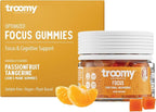 Troomy Lion's Mane Focus Gummies 30 Count - Natural Tangerine and Passionfruit Flavor, Gelatin-Free, Gluten-Free, Vegetarian
