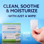 Dr. B Dental Solutions Cleanadent Wipes - Convenient Denture Cleaning Wipes, Refreshes Gums, No Artificial Colors/Flavors - 60 Count