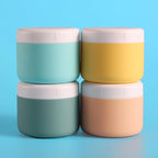 kuangre Travel Containers for Toiletries, Silicone Cream Jars BPA-Free, Leak-proof 3oz Travel Size Containers, Portable Size Silicone Jars with Lid for Cosmetic Face Hand Body Cream (4 Pack)