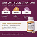 Cortisol Supplements for Women & Men | Ashwagandha Extract, Rhodiola & Adrenal Support Blend | Cortisol Manager & Reducer for Stress, Mood & Sleep Calm | Cortisol Health with Adaptogens, 30 Count