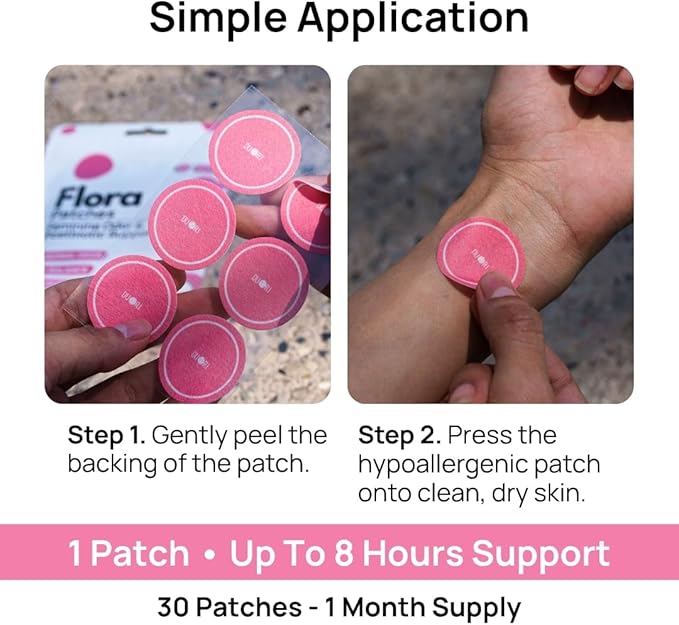 DUORI Flora Patch - Vaginal Postbiotics Support for Women - Promote Healthy Vaginal Odor & Flora - PH Balance with Cranberry Extract - Vitamin C - Zinc - Vegan Daily Vaginal Health Patch - 30 Patches