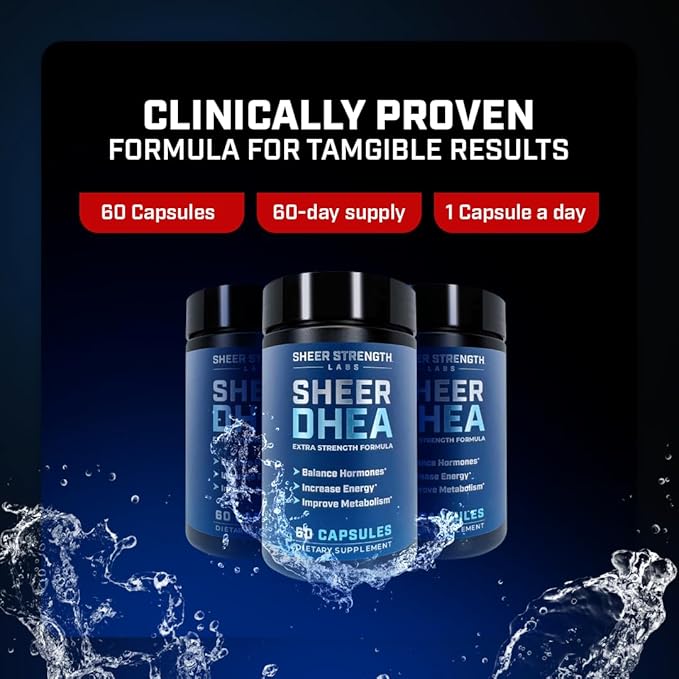 DHEA Supplement for Men DHEA 100mg - Pure DHEA Supplement for Men for Strength and Hormone Balance - DHEA for Women and Men - High Purity Enhanced Absorption 60 SV USA
