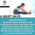 CoQ10 - Co-Enzyme Q10-200 mg - Excellent Value - 200 Caps - Quick Absorption - Veg. Caps - Non-GMO - Ubiquinone - Heart & Cellular Energy & Brain Supplement by Foxxy Doc