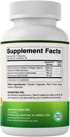 Vitamatic Chicken Collagen 3000 mg (Per Serving) with Glucosamine, Chondroitin & Hyaluronic Acid | 180 Capsules | Non-GMO | Gluten Free