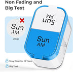 Odaro Extra Large Weekly Pill Organizer 2 Times A Day, XL Pill Box 7 Day Am Pm, Jumbo Medicine Organizer to Hold Daily Medicine Vitamin and Supplements - Blue