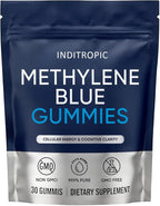 Inditropic Methylene Blue Gummies, 5mg Methylene BlueGummies for Men, Cognitive Support & Mental Focus, Boosts Cellular Energy, 99.9% Pure, Vegan, Non-GMO, 30 Gummies