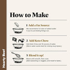 Keto Chow Hearty Beef - Keto Soup Base Powder - Nutritionally Complete - Low Carb - Protein Rich - You Choose The Fat - Single Meal
