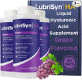 Lubrisyn Hyaluronic Acid Oral Joint Supplement – Liquid HA Formula for Humans – Promotes Joint Support, Mobility, Flexibility, Hydration & Healthy Function for Men & Women – Grape Flavor 3 x 11.5oz