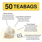 BREWIX, Turmeric Ashwagandha Herbal Tea (50 Pyramid Tea Bags) Adaptogenic Herbs for Stress & Mood Support | Evening Calm & Sleep Support | Real Ingredients From India, Caffeine Free & Naturally Gluten Free