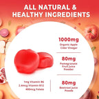 Apple Cider Vinegar Gummies with Mother - Cleanse & Detox ACV Gummies for Weight Loss, Gut Health, Metabolism Support - ACV with Mother with B12 Vitamin, B6 & Pomegranate & Beet Root 100 Ct