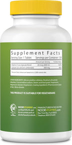 Noor Vitamins Halal Calcium Plus Vitamin D Bone & Immune Support | 600 mg Calcium & 800 IU (20 mcg) D2 per Tablet | aids in Absorption of Calcium into Bones, Non-GMO, Vegetarian & Halal (120 Tablets)