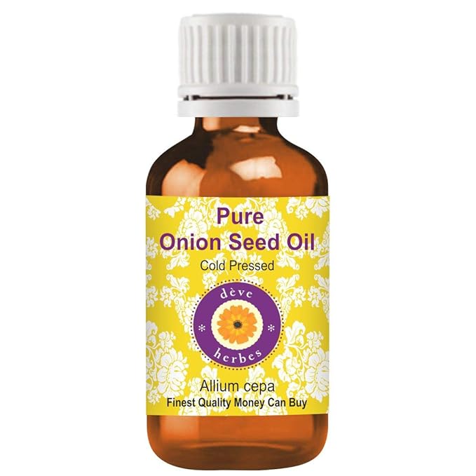 Deve Herbes Onion Seed Oil (Allium cepa) | Cold Pressed | Pure | Natural | Undiluted | For Diluting Essential oils | For Hair, Skin & Massage | Non-Sticky| Lightweight| Men & Women | 15ml (0.50 oz)
