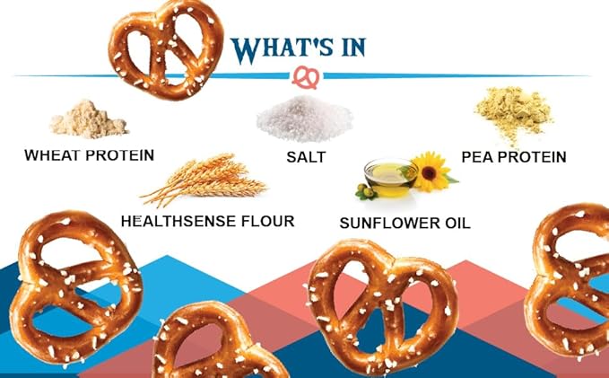 BeyondTwistz Low Carb Pretzels, Salty Good, Keto Friendly, 2g Net Carbs, 18g Protein, Powered By HealthSense® High Fiber Wheat Flour, Family Size 8oz Bag, Pack of 3