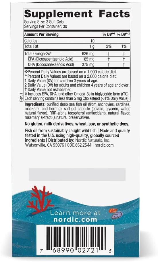 Nordic Naturals Children’s DHA Xtra, Berry Punch - 90 Mini Chewable Soft Gels for Kids - 636 mg Omega-3s EPA & DHA - Cognitive & Immune Function, Learning, Social Development - Non-GMO - 30 Servings