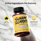 Sunday Scaries® 2-in-1 Shilajit Gummies | 300mg Shilajit + 500mg Lion's Mane Extracts | Highly Rated for Energy & Flow-State Focus | All-Natural, Vegan, Allergen-Free | Natural Raspberry Flavor