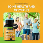 Turmeric Curcumin Supplement with BioPerine & Ginger, Turmeric Curcumin with Black Pepper 1950mg for Max Absorption Joint Support- Non-GMO Turmeric Supplement, Vegan, 240 Capsules