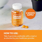 Turmeric Gummies with Ginger Root Extract - Digestive Health and Immune Support Supplement for Overall Wellness - 120 Count - Vegan, Non-GMO Curcumin Vitamin - Peach Flavor, 2 Month Supply