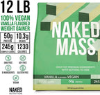 NAKED Vegan Mass - Vanilla Vegan Weight Gainer - 1,230 Calories, NSF Certified, Non-GMO, Soy & Gluten Free, No Artificial Ingredients - 12LB Bulk - 17 Servings