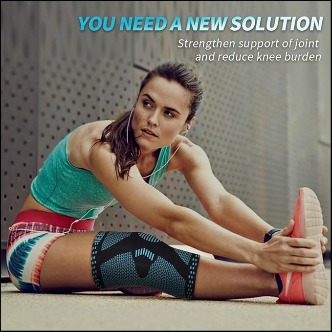 NEENCA Professional Knee Brace for Pain Relief, Medical Knee Support with Patella Pad & Side Stabilizers, Compression Knee Sleeve for Meniscus Tear, ACL, Joint Pain, Runner, Workout (Emerald, XXXL)