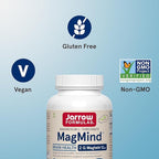 Jarrow Formulas MagMind - 90 Capsules - Includes Magnesium L-Threonate (Magtein) - Supports Brain Health & Function - 30 Servings (Pack of 2)
