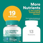 SmartyPants Prenatal Multivitamin Gummies, Omega 3 (DHA/EPA), Methylfolate, Biotin, Vitamin D3, C, Vitamin B12, B6, A, K & Zinc, Gluten Free, 120 Count (40 Day Supply) (Pack of 2)
