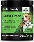 Grass Green Dog Urine Neutralizer for Lawns - Stops Yellow Burn Spots & Brown Grass - Lawn Saver Supplement with dl-Methionine, Probiotics & Digestive Enzymes - Green Grass Chews (Duck, 90 Ct)