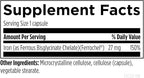 Designs for Health Iron – Vital for Energy Production, Immune & Brain Health, High Absorption Ferrochel Chelated Iron for Women & Men as Ferrous Bisglycinate Chelate – Pregnancy Safe (120 Vegan Caps)