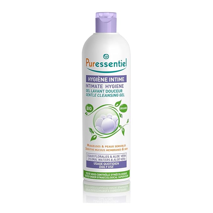 Puressentiel Feminine Wash Ph Balance Vaginial Cleanser Gel for Womens Hygiene 99.6 Natural Origin Organic Vegan EcoCertified Made in France 16.5 fl oz, Rose, 16.9 Ounce