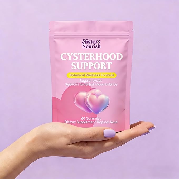 Cysterhood Support Gummies, Women's Gummies with Inositol, Zinc, Vitamin D3 & Vitamin B12, Supports Healthy Energy Levels, Vegan & NO GMO, 60 Gummies (1pcs)