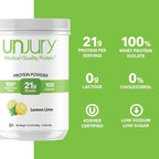 Unjury Whey Protein Powder | Lemon Lime | 21g 100% Whey Isolate Protein Powder | Low Carb and Lactose Free | Gluten Free | Certified Kosher | 15 Servings