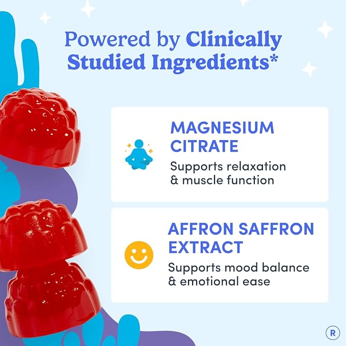 First Day Teens’ Nighttime Reset Calming Magnesium Gummies – Sleep Aid Supports Peaceful Rest, Balanced Mood & Energy – Supplement with Magnesium Citrate, Affron & No Melatonin – 30-Day Supply