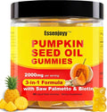 Sugar Free Pumpkin Seed Oil Gummies 2000mg for Women& Men – Pumpkin Seed Oil Supplement with Saw Palmetto & Biotin for Prostate Health, Hair, Skin & Nails – Vegan, 30 Servings, Pineapple Flavor