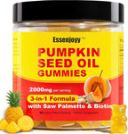 Sugar Free Pumpkin Seed Oil Gummies 2000mg for Women& Men – Pumpkin Seed Oil Supplement with Saw Palmetto & Biotin for Prostate Health, Hair, Skin & Nails – Vegan, 30 Servings, Pineapple Flavor