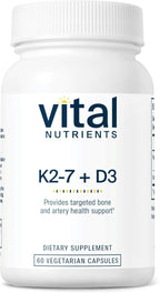 Vital Nutrients Vitamin D3 + K2-2000 IU - Vitamin D3 K2 Supplement - Vitamin D Complex for Healthy Calcium Levels, Muscle & Bone Health - Gluten, Dairy, Soy Free - 60 Capsules