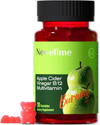 NEWELLME Sugar-Free Apple Cider Vinegar Gummies for Metabolism - 1000mg ACV with The Mother & Vitamin B12 for Energy Support - Vegan, Gluten-Free, 30 Counts