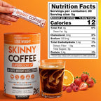 Skinny Coffee Super Boost Weight Loss Coffee, Belly Fat Burner for Women & Men, Sugar-Free Keto Vegan, Reduces Bloating, Supports Energy & Metabolism, Appetite & Cravings Control (60 Servings)