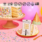 TRUBAR Vegan Protein Bar, Shake it Bake it Birthday Cake it, Gluten Free, Plant Based Protein, Dairy Free, Non GMO, Soy Free, No Sugar Alcohols, 12G Protein, 12G Fiber, 23G Carb, Snack Bars, 12ct