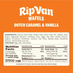 Rip Van Wafels Dutch Caramel & Vanilla Stroopwafels, Healthy Snacks, Non-GMO, Low Calorie, Low Sugar (3g), Office Snacks, Keto Friendly, 12 Count