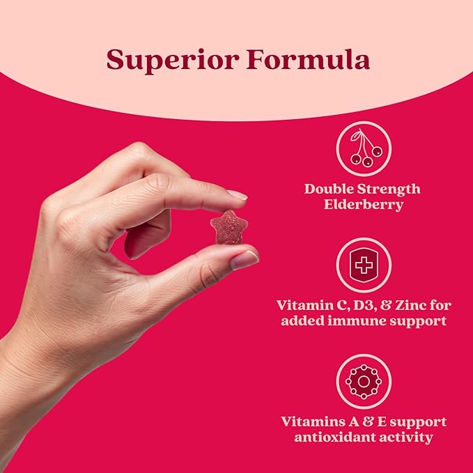 BeLive Elderberry Gummies with Vitamin C - Double Strength Elderberries Extract - Zinc, Multivitamins, B-Complex - for Immune Support Vitamins, Raspberry Flavor (250 Ct - 5 Packs)