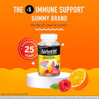 Airborne 750mg Vitamin C Immune Support Supplement Gummies for Adults, Assorted Fruit Flavor, Gluten Free Crafted Blend with Powerful Antioxidants Vitamins A C & E, 42 Gummies (2 Pack)