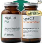 AlgaeCal - Bone Builder Pack for Bone Density Increase, Clinically Supported Plant Based Calcium Supplement & Strontium, Vitamins K2 (100mg), D3 (1600 IU), Magnesium & 16 Essential nutrients