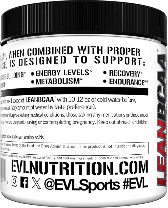 Stimulant Free Lean BCAA Powder - Evlution Nutrition BCAAs Amino Acids Powder with CLA Carnitine and 2:1:1 Branched Chain Amino Acids Supports Muscle Recovery Fat Burn and Metabolism - Fruit Punch