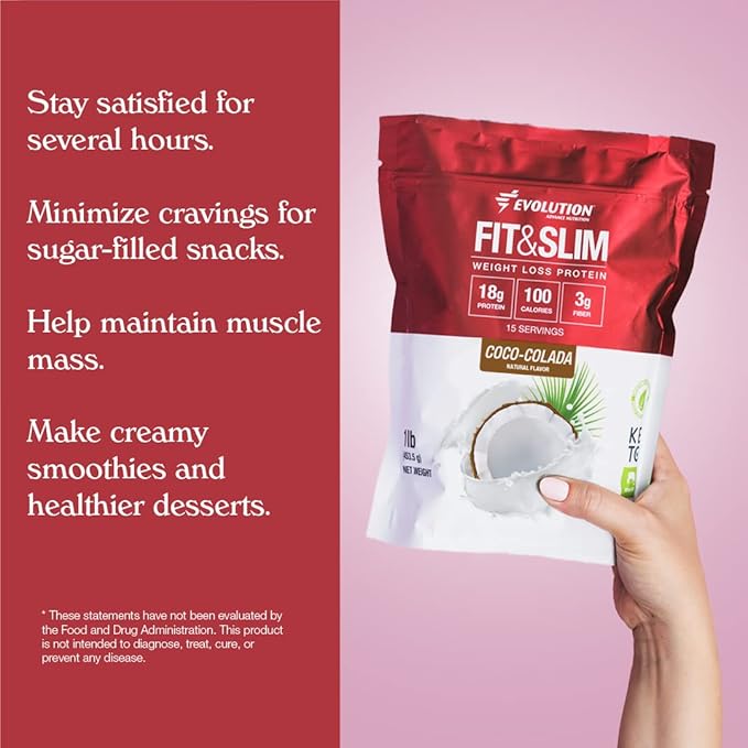 Evolution Advance Nutrition Fit & Slim Blend – Grass-Fed Whey Protein Powder for Easy Digestion, Keto-Approved, Non-GMO, Stevia Sweetened, Natural Flavor – 2 Pounds (Coco-Colada)