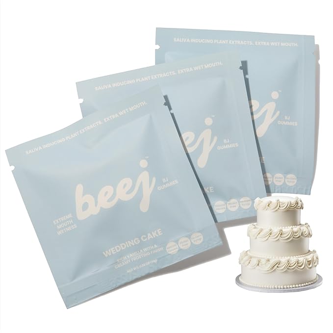BEEJ Gummies for Couples - Natural Intimacy Gummy Candy - Romantic Gift for Birthday, Honeymoon, Anniversary, Valentines Day - No Artificial Flavors - Made in USA - 3 Pack, Wedding Cake