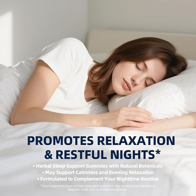 Radiya Natural Sleep Aid Gummies - Effective Melatonin 6 mg Fall Asleep Quickly and Gently in 30 Minutes - Sleep+ Gummies for Adults a Restful Night's Sleep - 60 Count (1pc)