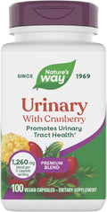 Nature's Way Urinary with Cranberry Premium Blend, Promotes Urinary Tract Health*, with Cranberry, Dandelion, Vegan, Non-GMO Project Verified, 100 Capsules (Packaging May Vary)