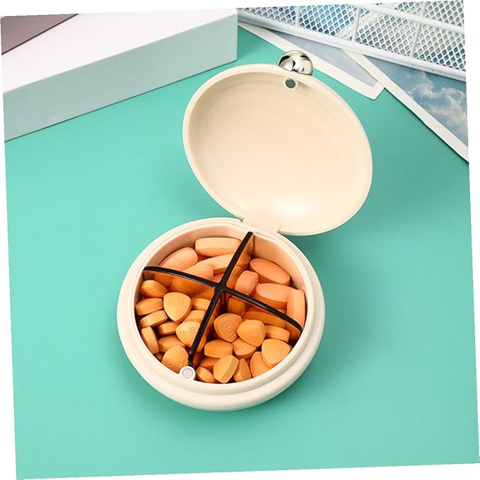2Pcs Portable Small Sealing Case Travel Organizer Compact Compartment Container for Medicines Vitamins with Airtight Preservation Design Lightweight and Convenient Go Use